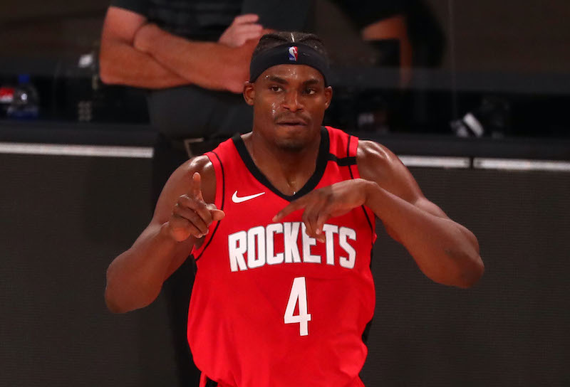 Danuel House checks into a game earlier in the playoffs.