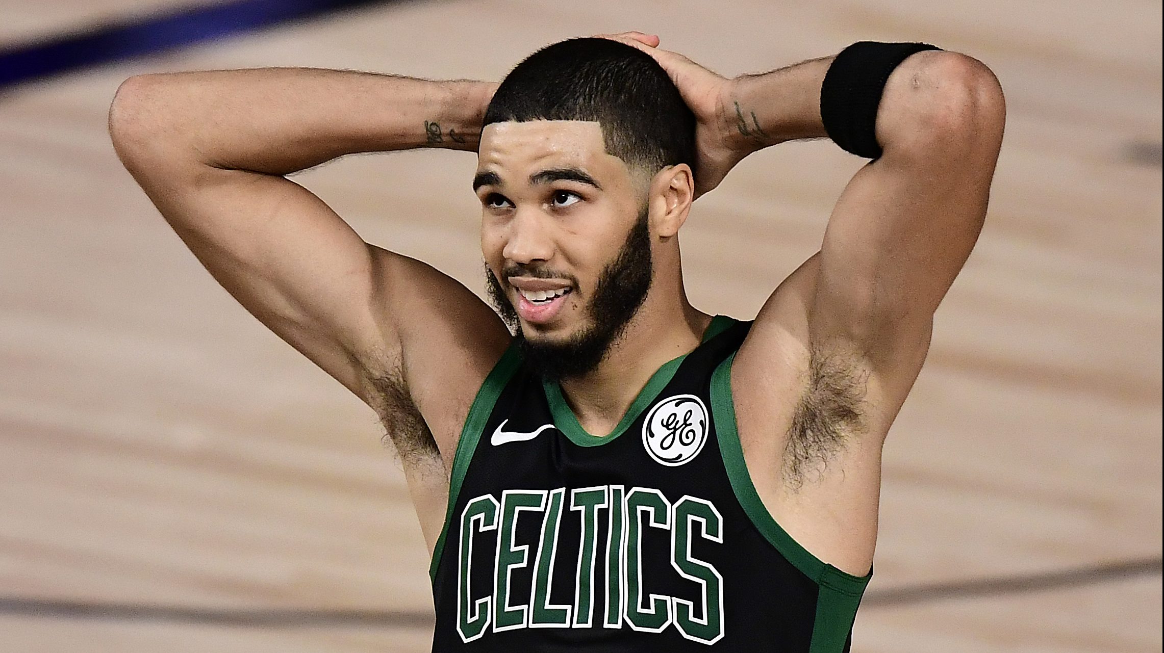 Jayson Tatum of the Celtics contemplates failure.