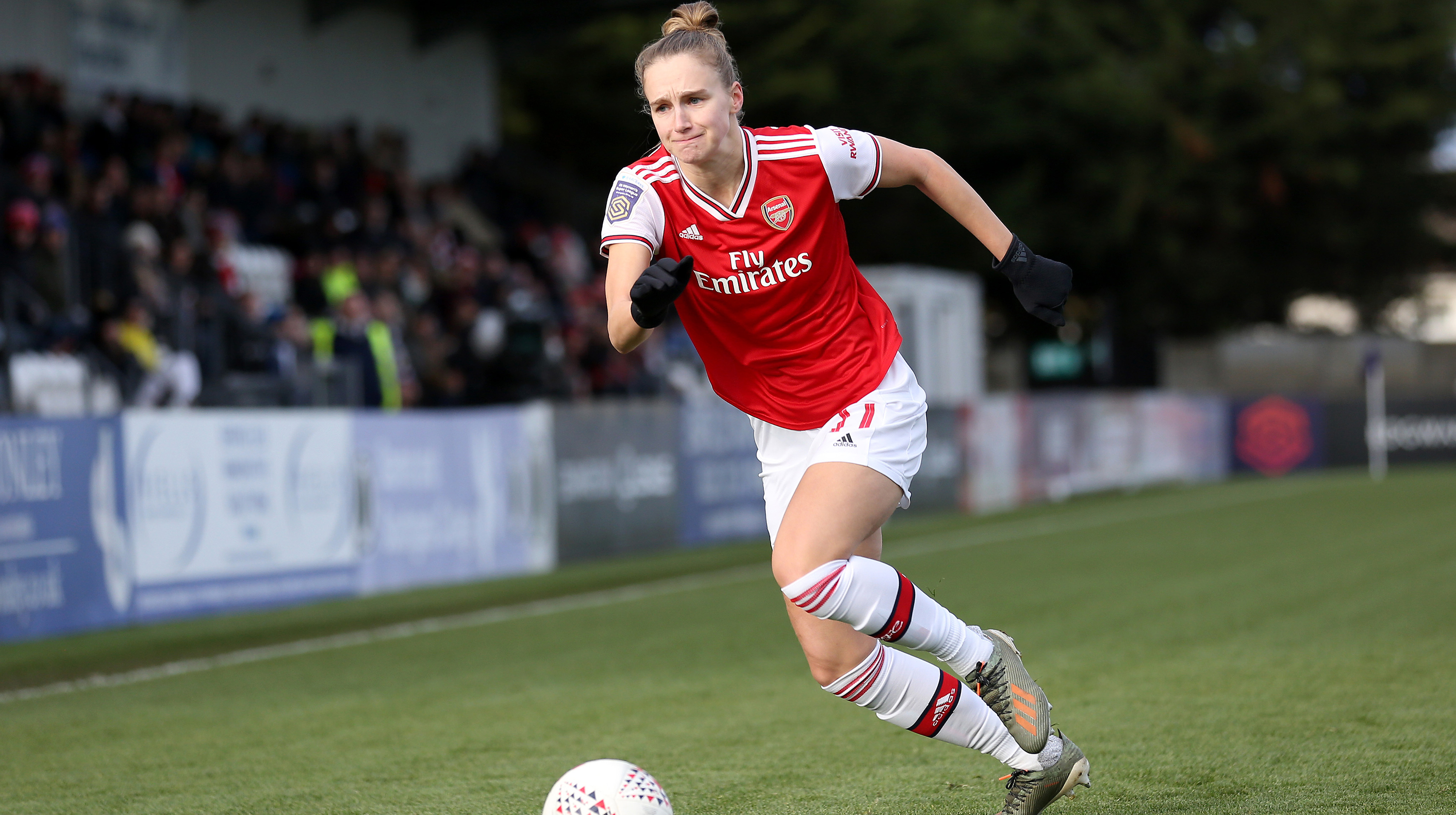 Vivianne Miedema of Arsenal runs with the ball during the Barclays FA Women's Super League match between Arsenal and Bristol City