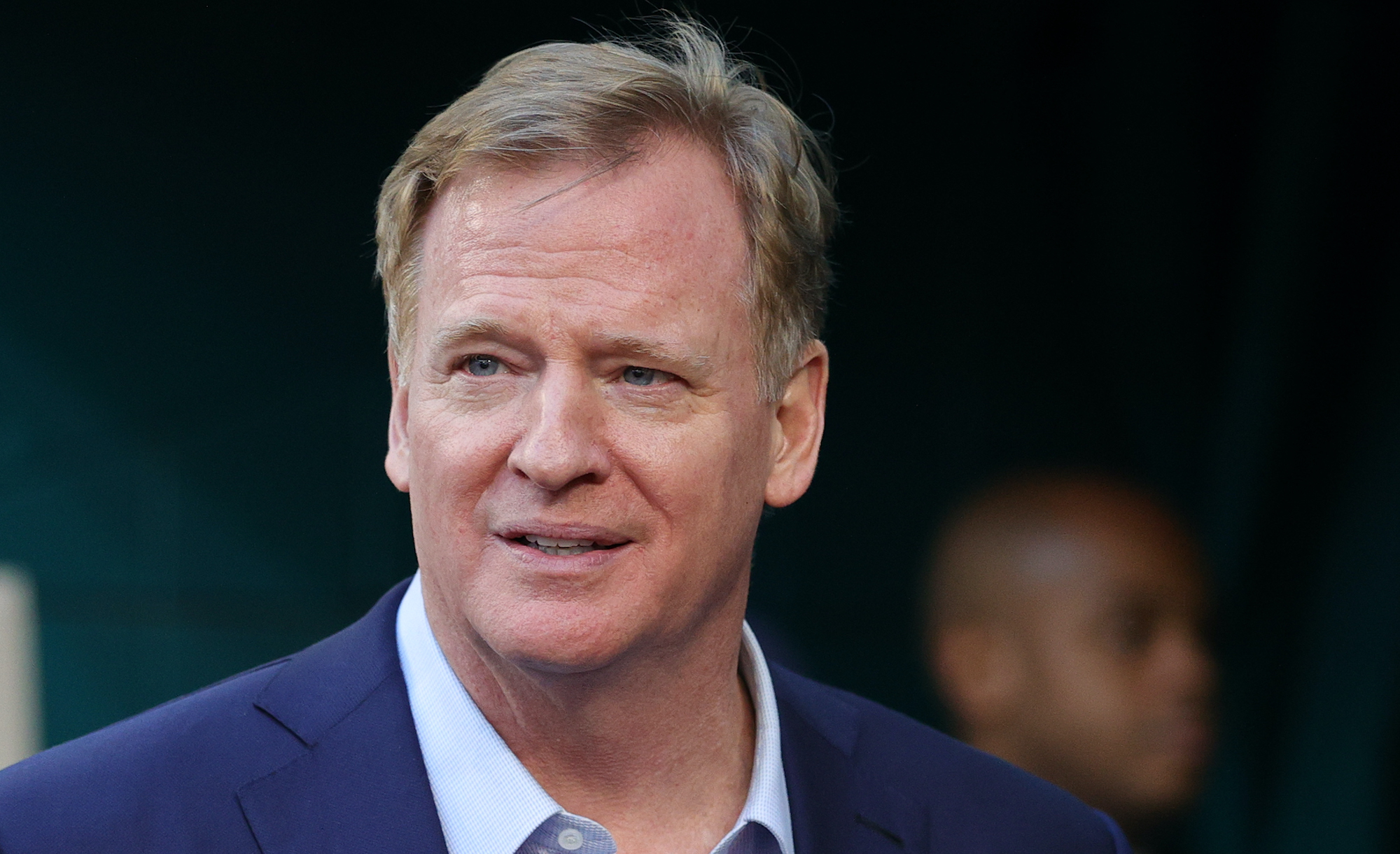 MIAMI, FLORIDA - FEBRUARY 02: NFL Commissioner Roger Goodell looks on before Super Bowl LIV between the Kansas City Chiefs and the San Francisco 49ers at Hard Rock Stadium on February 02, 2020 in Miami, Florida. (Photo by Maddie Meyer/Getty Images)