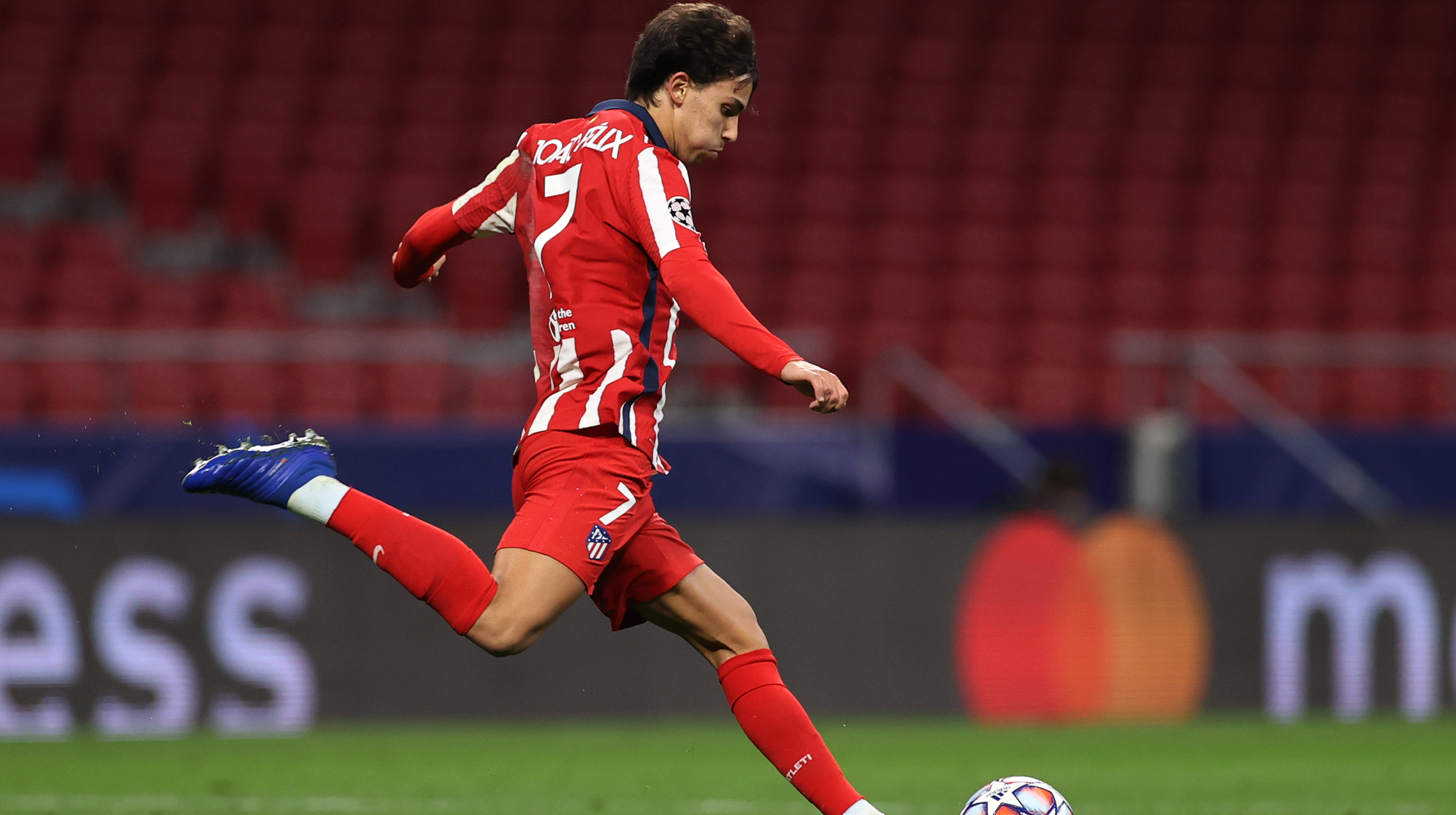 Joao Felix of Atletico de Madrid in action during the UEFA Champions League Group A stage match between Atletico de Madrid and RB Salzburg at Estadio Wanda Metropolitano on October 27, 2020