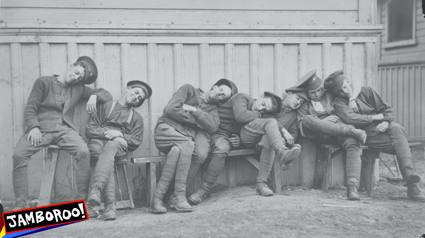 Soldiers of the Canadian Mounted Rifles Regiment taking a nap following military maneuvers during World War One, circa 1914-1918. (Press Illustrating Service/FPG/Archive Photos/Getty Images)