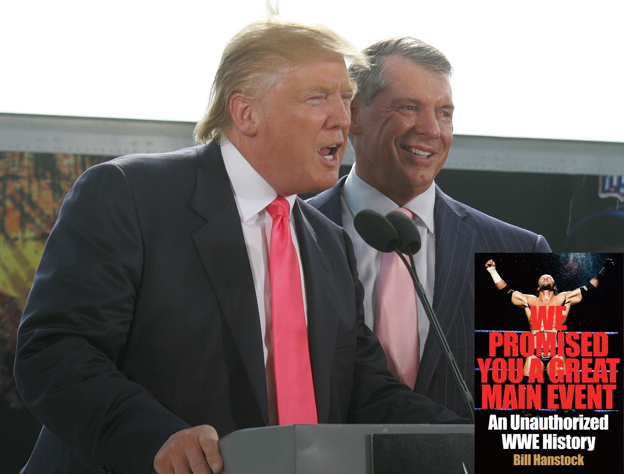 Donald Trump and Vince McMahon at some WWE thing or other in 2009. I'm sure it was great.