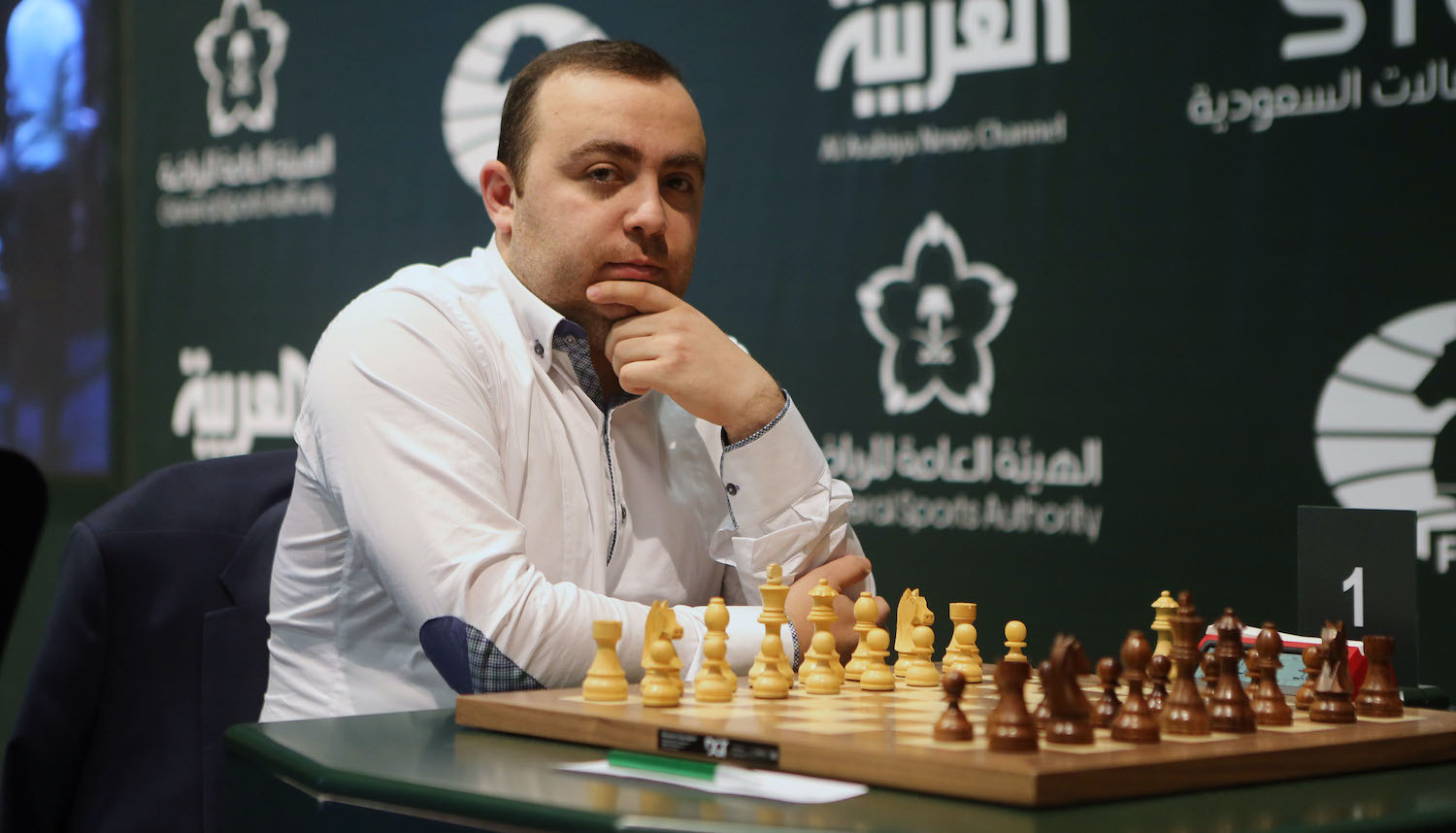 Petrosian, Tigran L. waits to compete wit Clarsen, Magnus on the Day 6 of the King Salman Rapid &amp; Blitz Chess Championships on December 30, 2017 in Riyadh, Saudi Arabia. The Championship is taking place in Saudi Arabia for the first time with participation of 236 players from 70 countries.