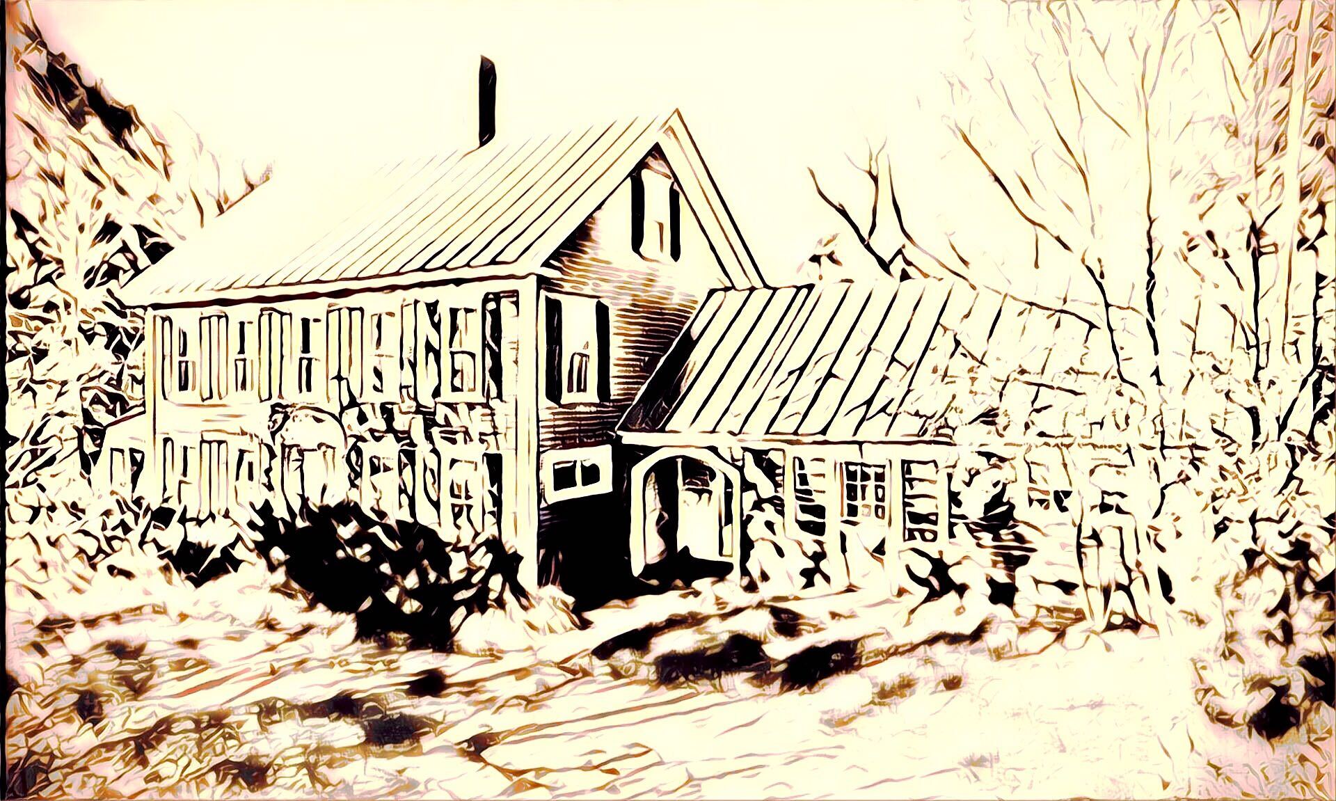 an overexposed drawing of this week's house