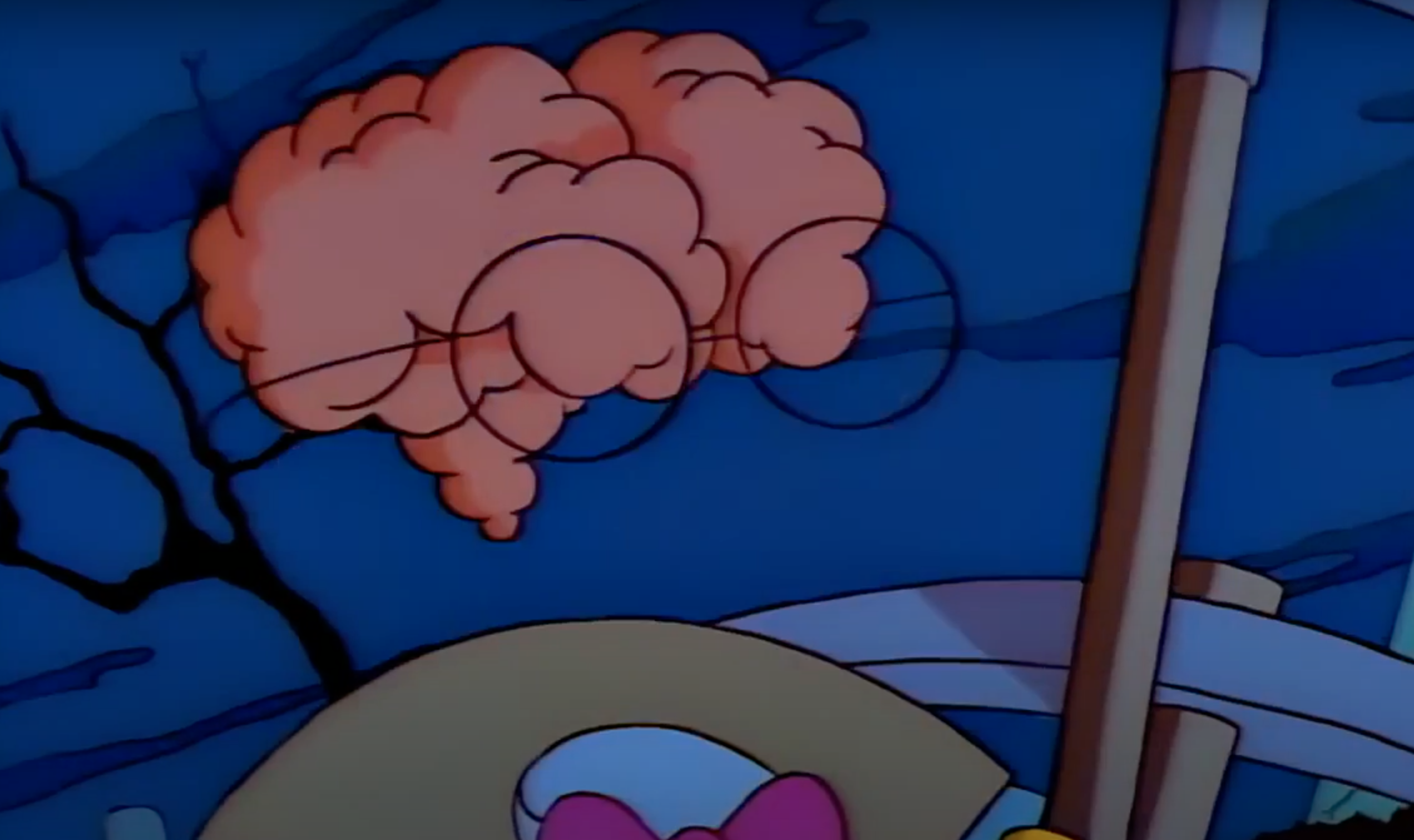A view of the brain of Waylon Smithers, from The Simpsons.