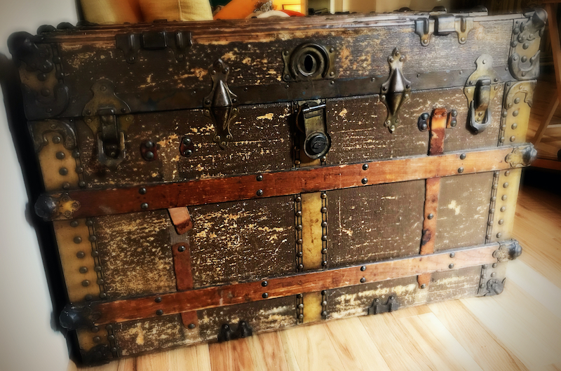 An old trunk that Chris Thompson inherited upon the death of his mother-in-law.