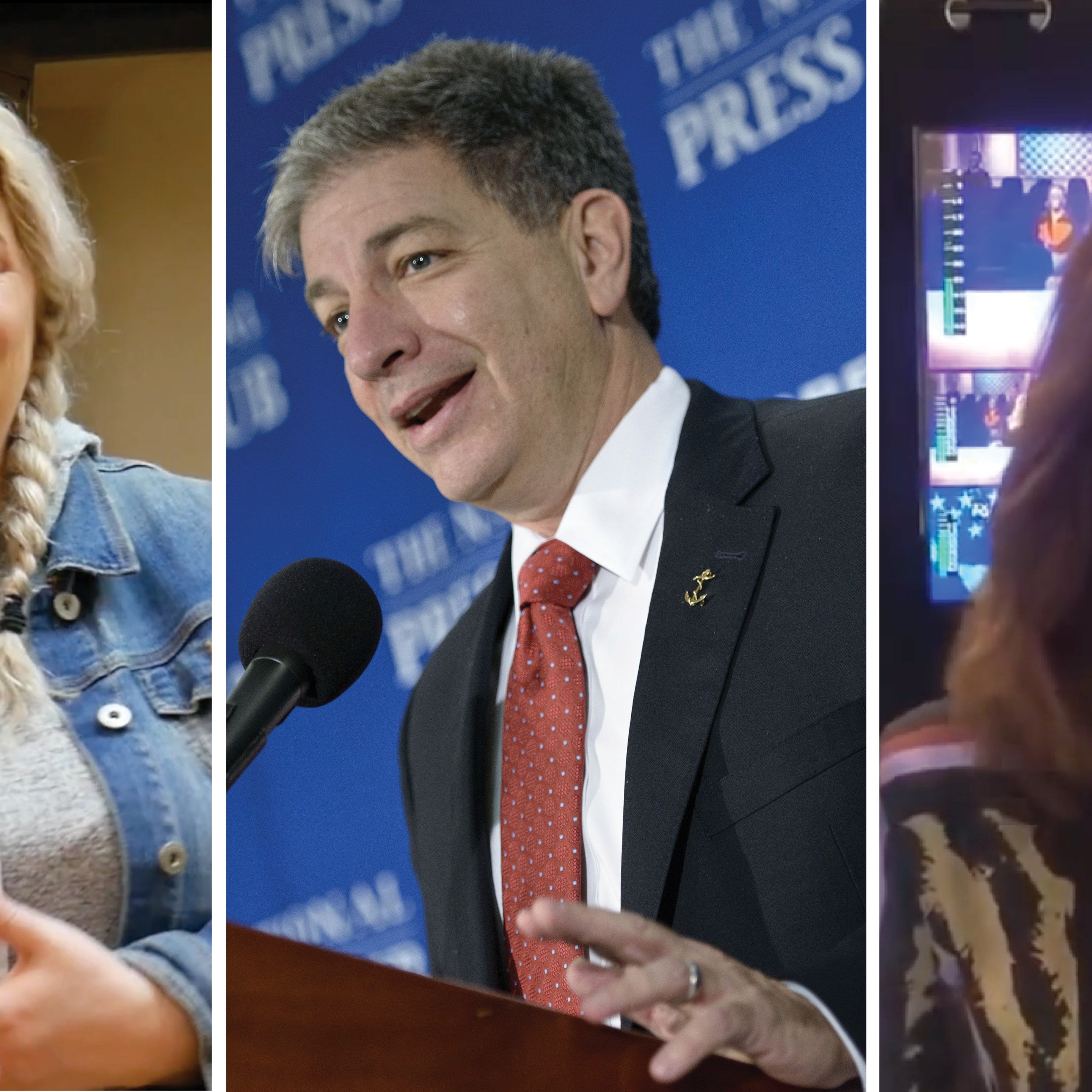 From left, booze cookie-maker Molly Blakeley, disgraced Anchorage mayor Ethan Berkowitz, also disgraced TV reporter Maria Athens
