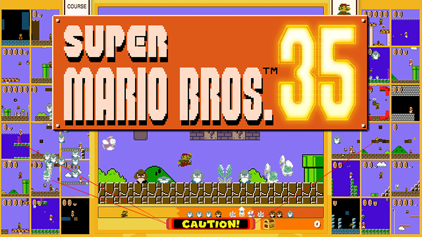 The title screen of Super Mario Bros. 35
