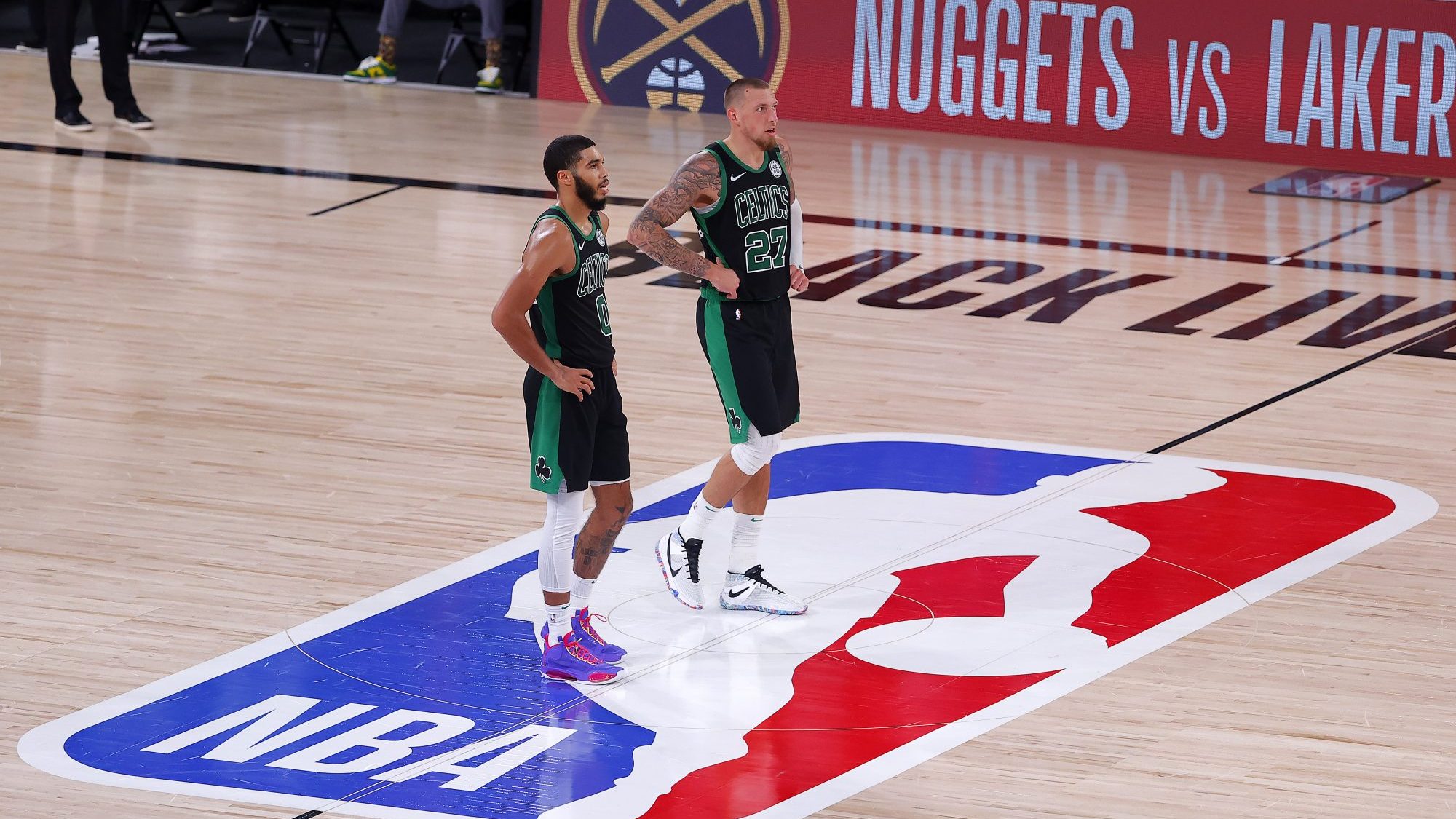 Jayson Tatum and Daniel Theis look like crap in black Celtics alternate uniforms.