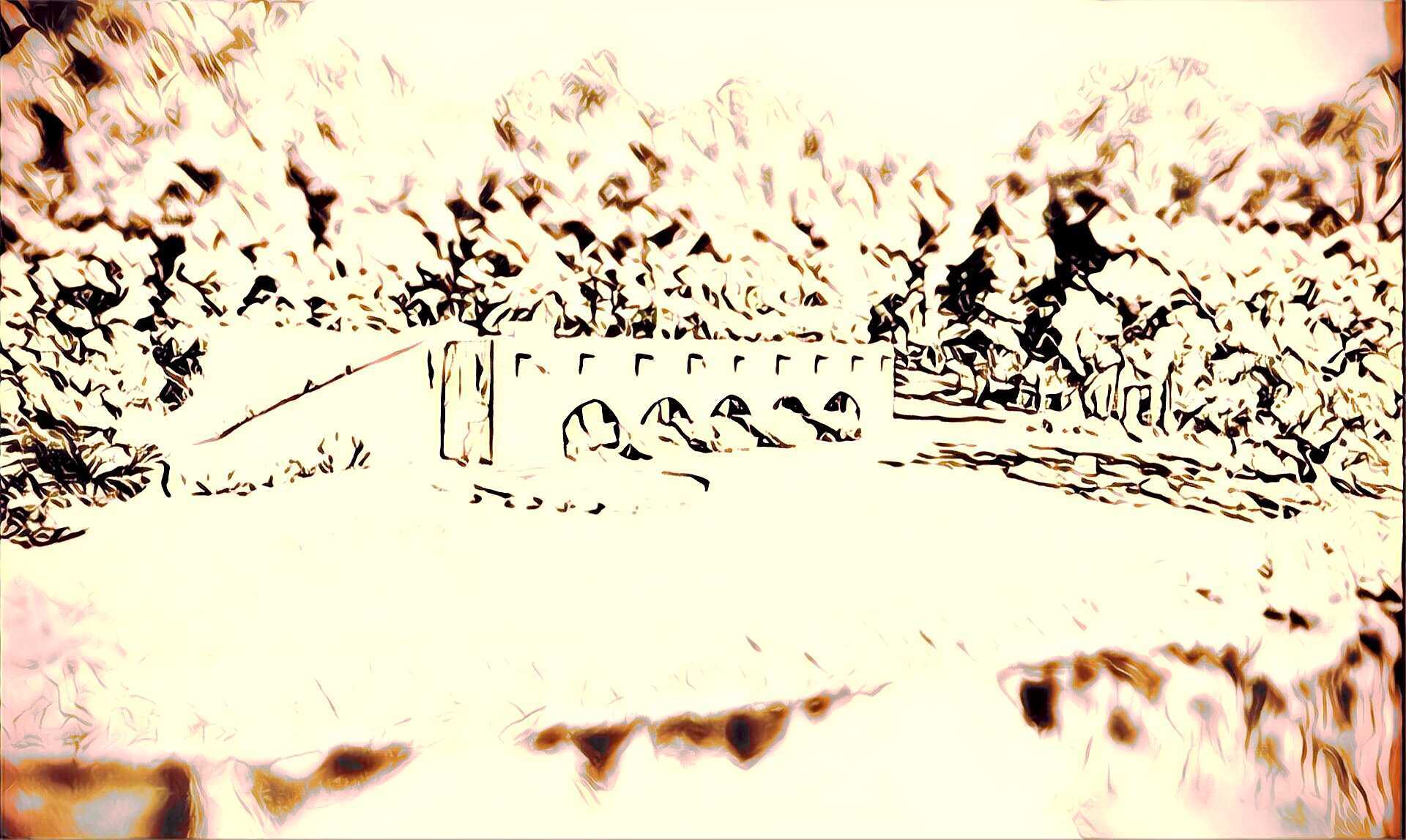 artistic rendering of a house built into a hill