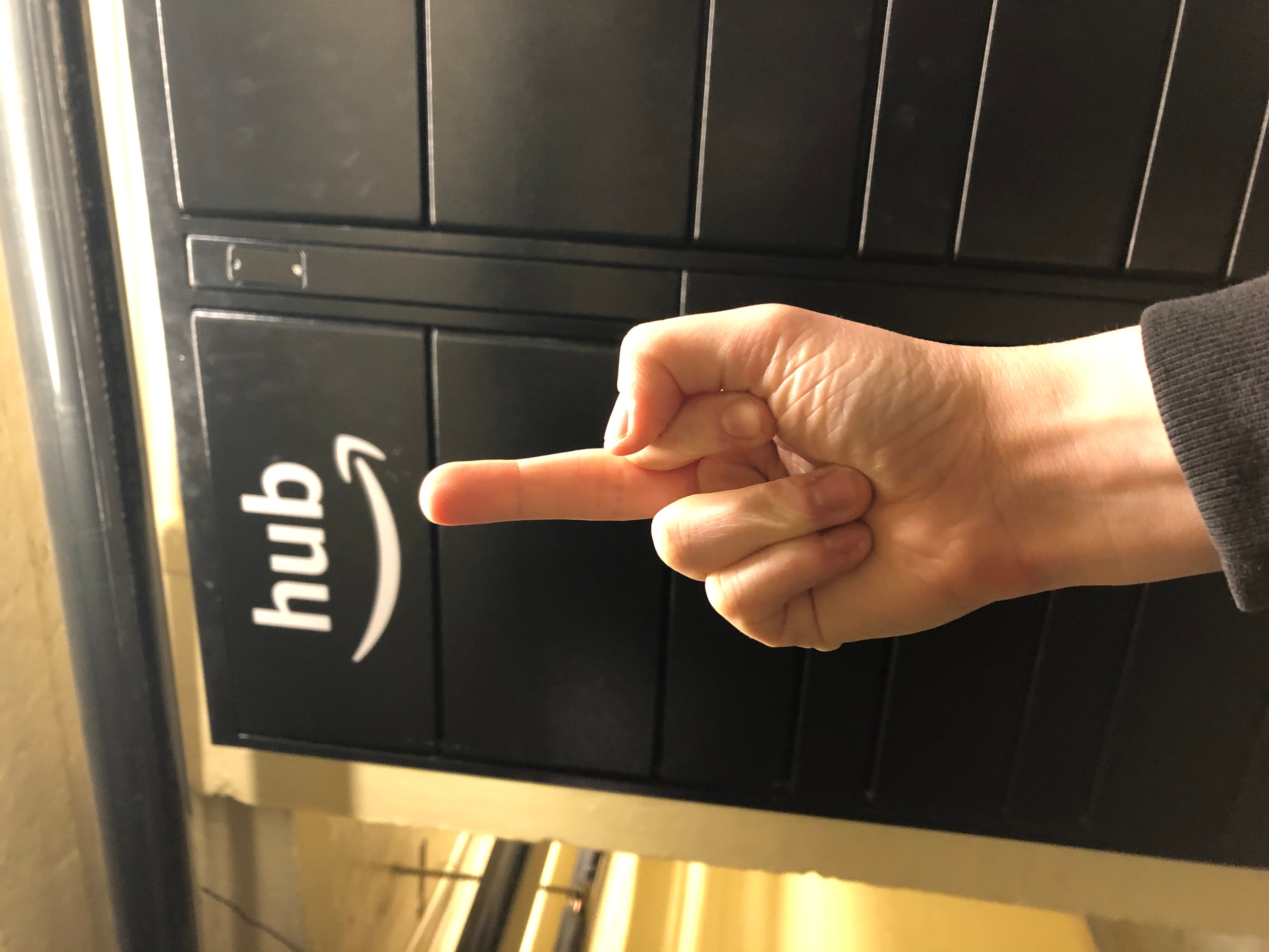 me flicking off my amazon hub