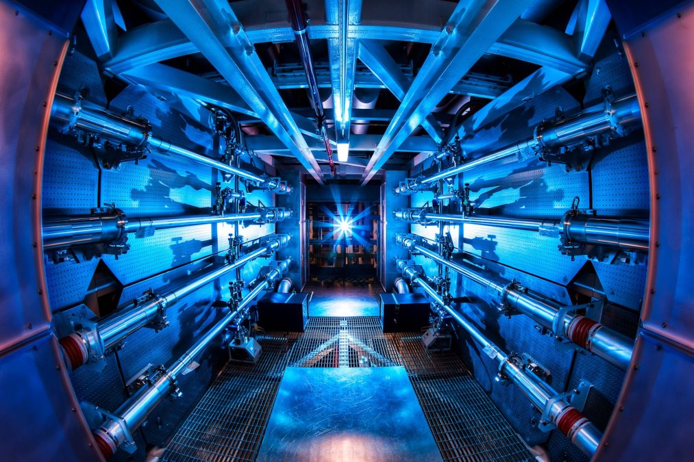 A cool look at something called a preamplifier, which is part of the National Ignition Facility's effort at creating a self-sustaining fusion reaction.