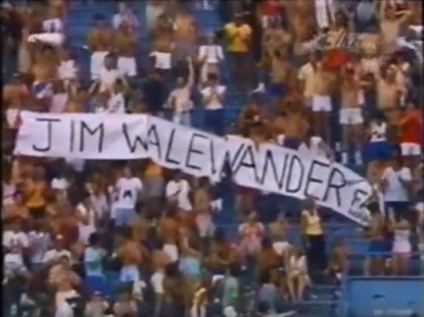 Jim Walewander banner at Tigers game