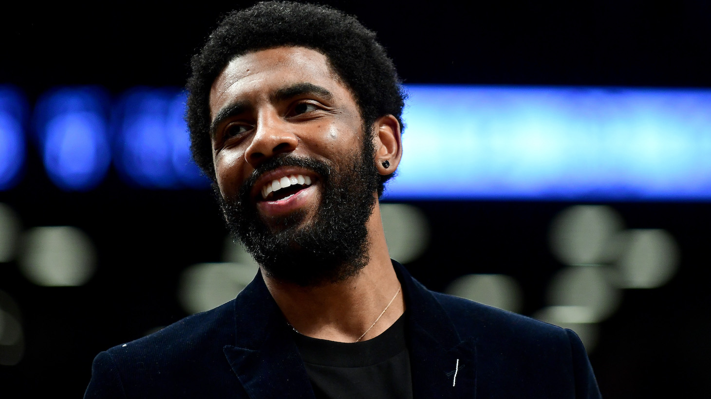 NEW YORK, NEW YORK - DECEMBER 21: Kyrie Irving #11 of the Brooklyn Nets reacts after a basket during the second half of their game against the Atlanta Hawks at Barclays Center on December 21, 2019 in New York City. NOTE TO USER: User expressly acknowledges and agrees that, by downloading and or using this photograph, User is consenting to the terms and conditions of the Getty Images License Agreement. (Photo by Emilee Chinn/Getty Images)