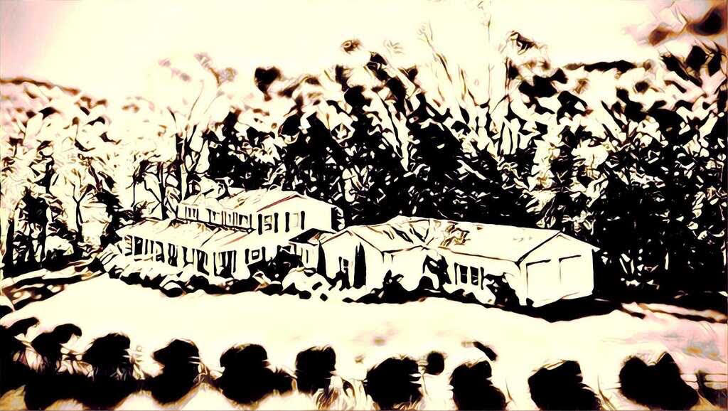 an artist's rendering of a house nestled in the blue ridge mountains