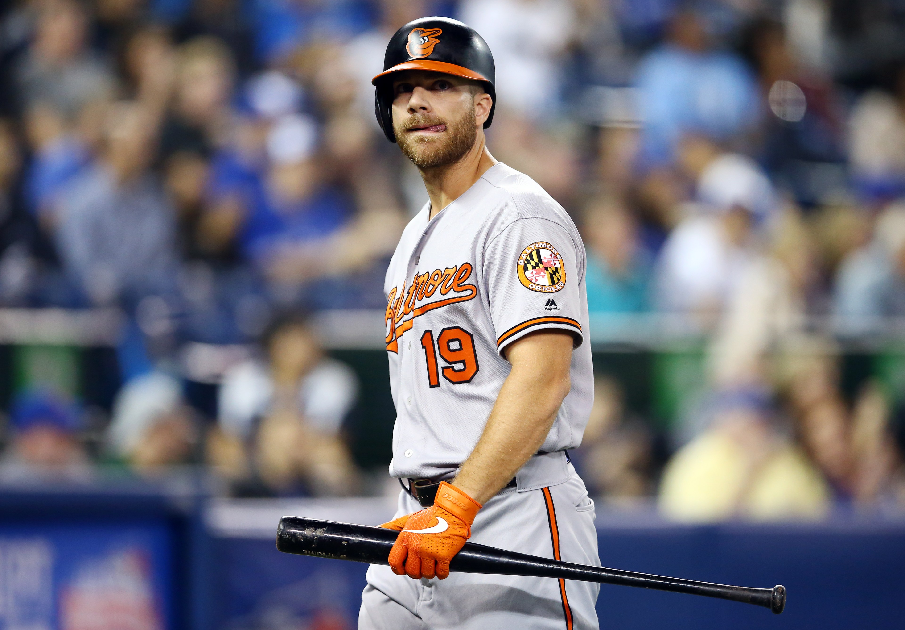 Chris Davis seen here immediately after making an out.
