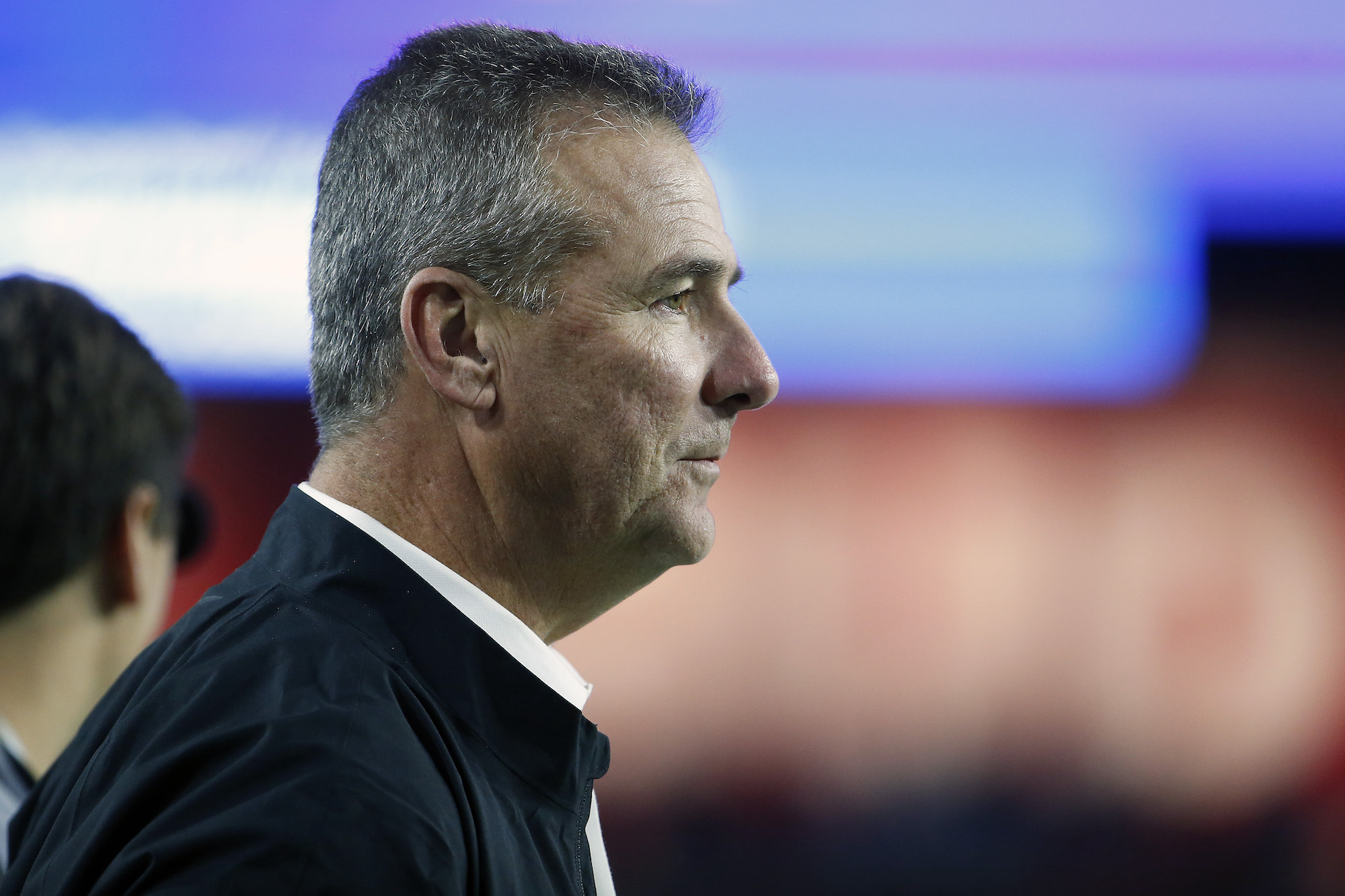 GLENDALE, ARIZONA - DECEMBER 28: Former Ohio State Buckeyes head coach Urban Meyer looks on during the College Football Playoff Semifinal between the Ohio State Buckeyes and the Clemson Tigers at the PlayStation Fiesta Bowl at State Farm Stadium on December 28, 2019 in Glendale, Arizona. (Photo by Ralph Freso/Getty Images)