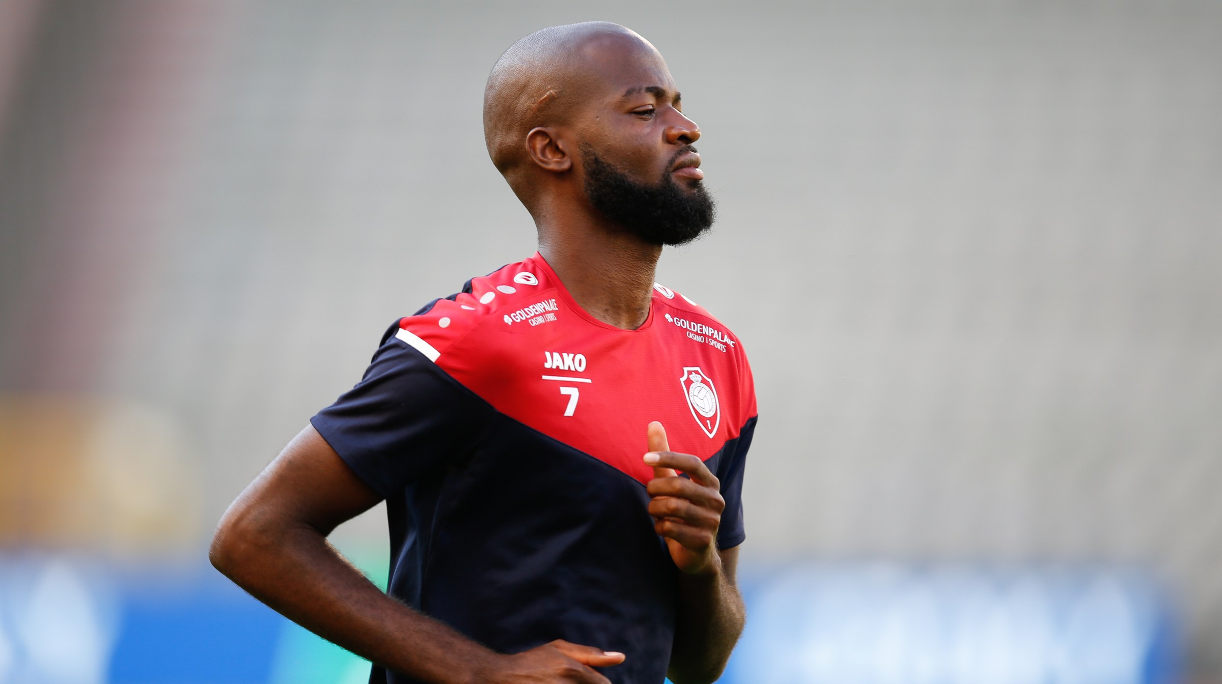 Antwerp's Didier Lamkel Ze pictured during a training session of soccer team Royal Antwerp FC, Friday 31 July 2020 in Brussels, in preparation of tomorrow's final of the 'Croky Cup' Belgian cup against Club Brugge KV.