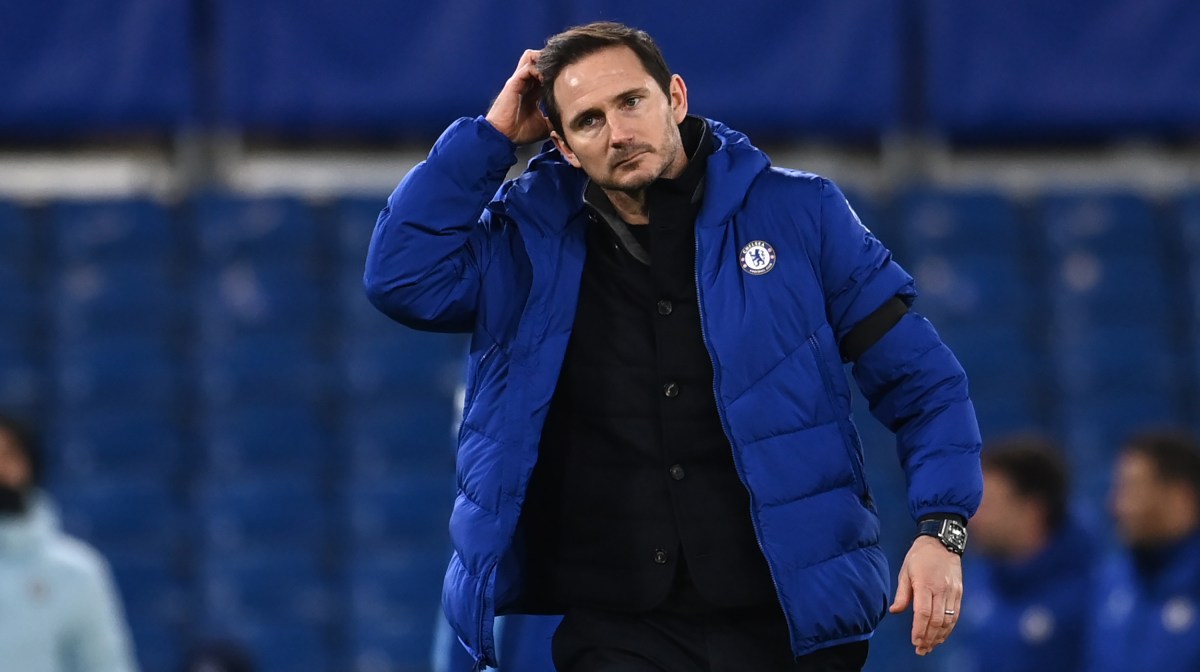 Chelsea's English head coach Frank Lampard reacts to their defeat on the pitch after the English Premier League football match between Chelsea and Manchester City at Stamford Bridge in London on January 3, 2021.