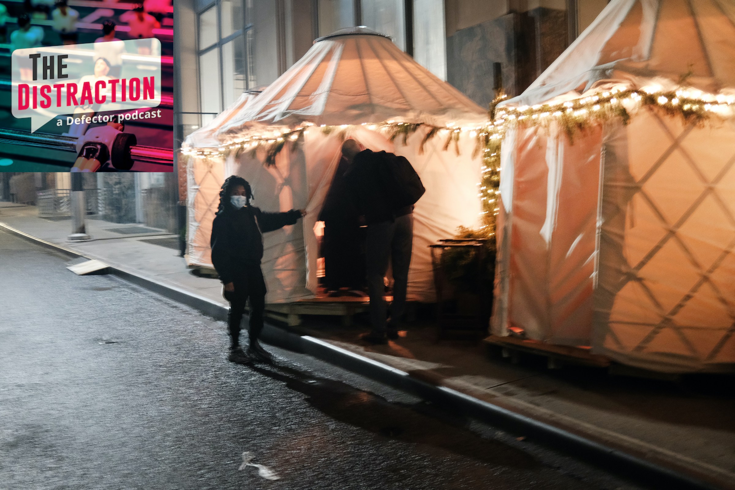 These strange yurts are now where people eat instead of inside restaurants.