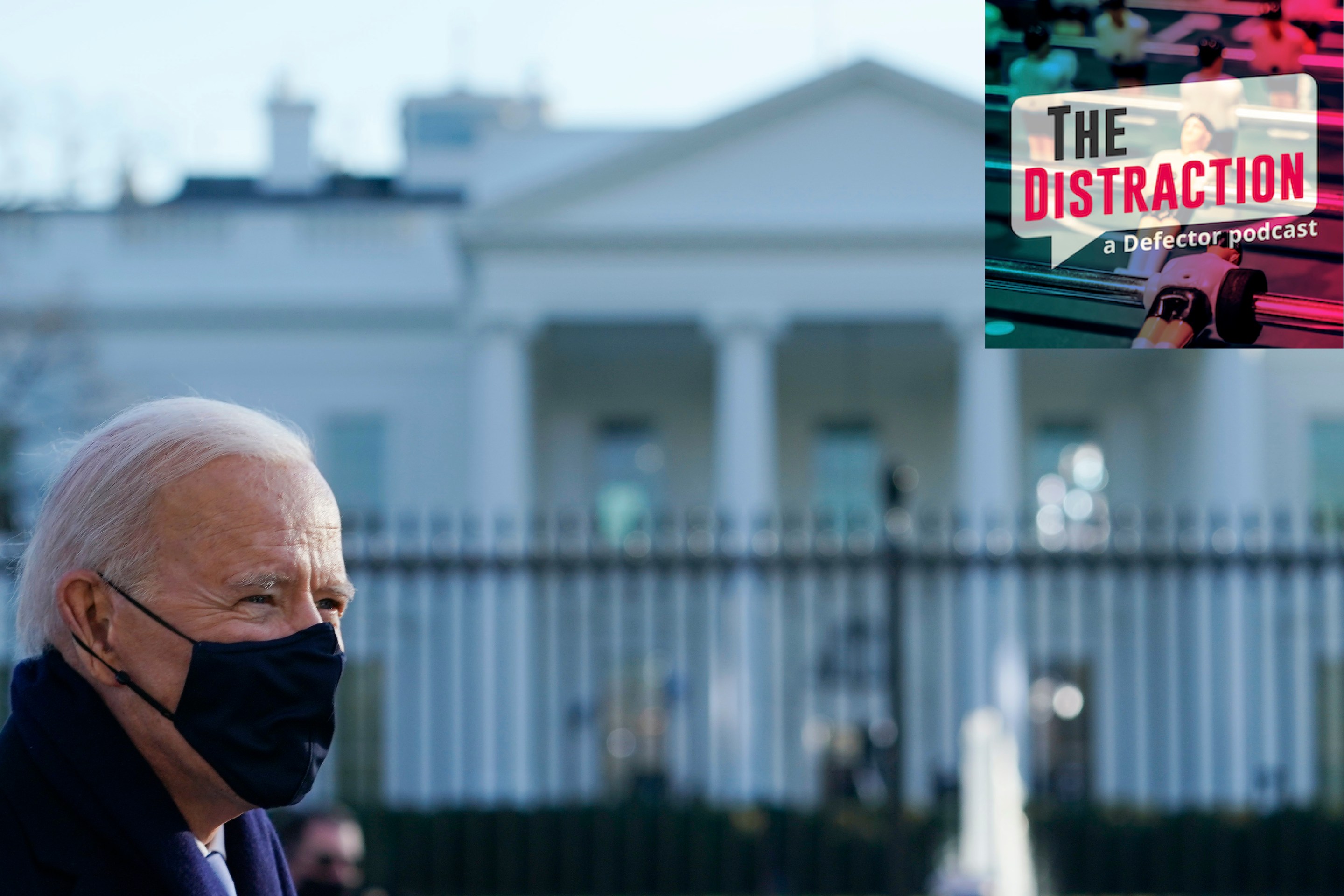 Joe Biden photographed outside the White House, which he is now inside.