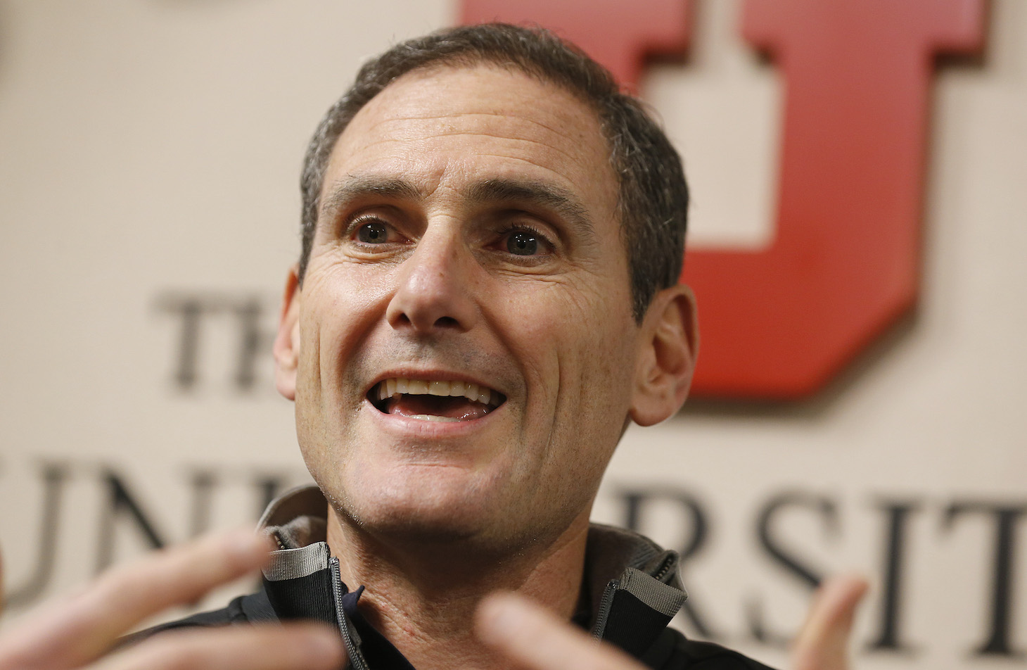 SALT LAKE CITY, UT - NOVEMBER 8: Pac 12 commissioner Larry Scott talks to the media before an NCAA football game between Utah Utes and the Oregon Ducks on November 8, 2014 at Rice-Eccles Stadium in Salt Lake City, Utah. (Photo by George Frey/Getty Images)