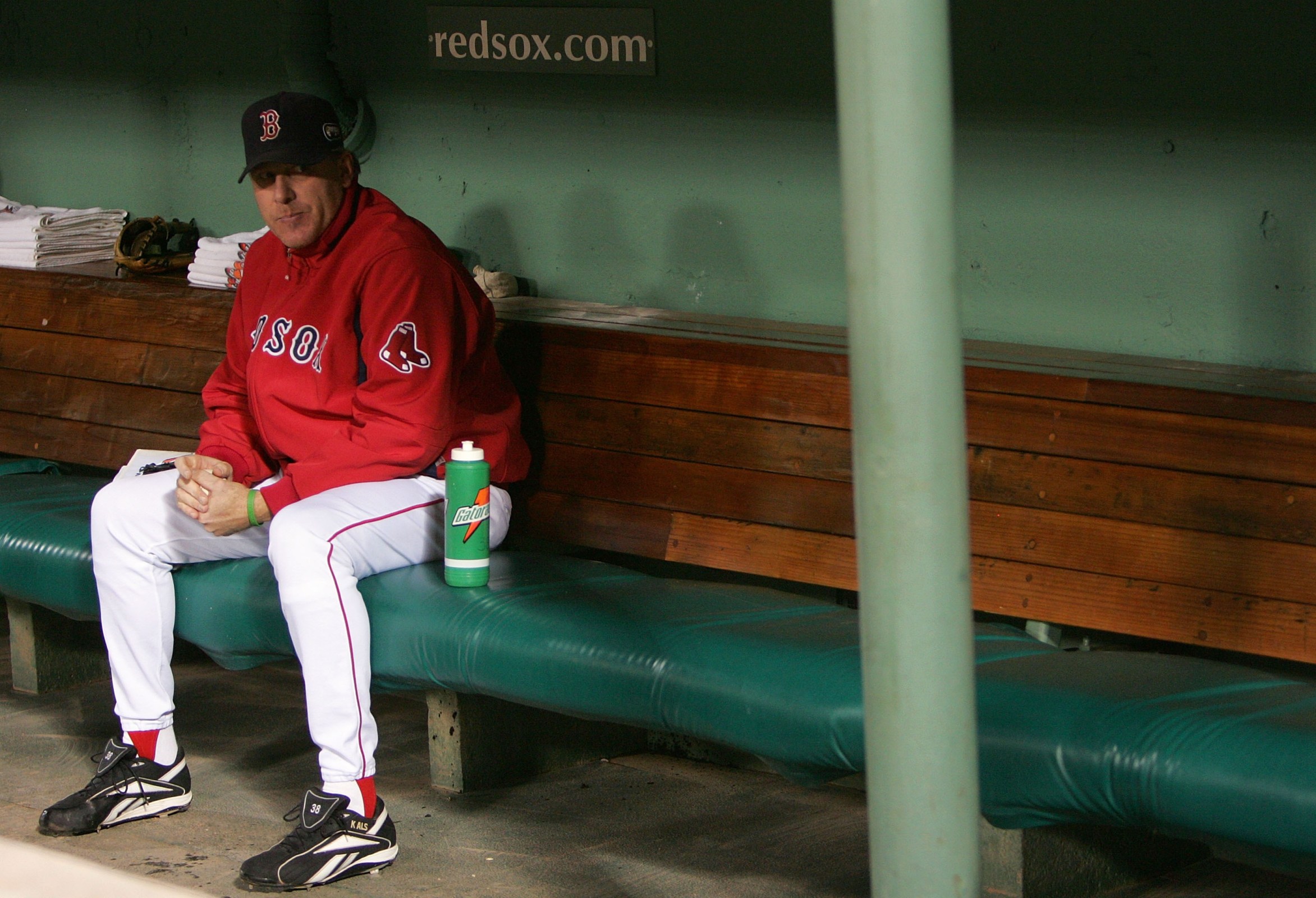 Curt Schilling sitting in the dugout while with the Red Sox, thinking about how much everyone else sucks.