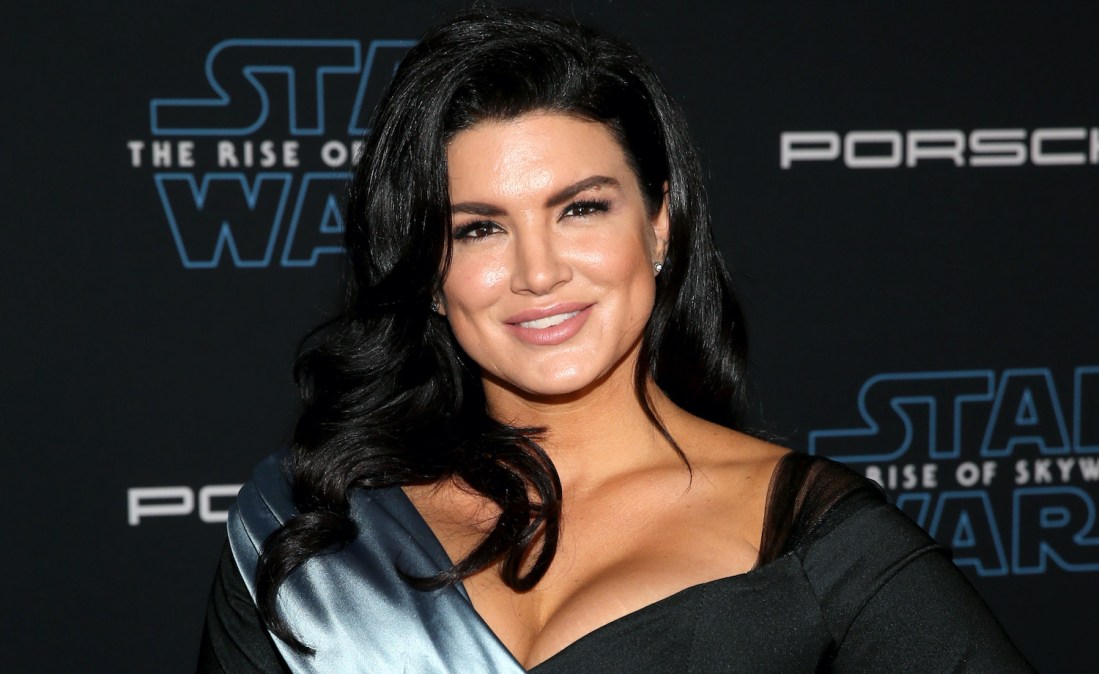 HOLLYWOOD, CALIFORNIA - DECEMBER 16: Gina Carano arrives for the World Premiere of "Star Wars: The Rise of Skywalker", the highly anticipated conclusion of the Skywalker saga on December 16, 2019 in Hollywood, California. (Photo by Jesse Grant/Getty Images for Disney)