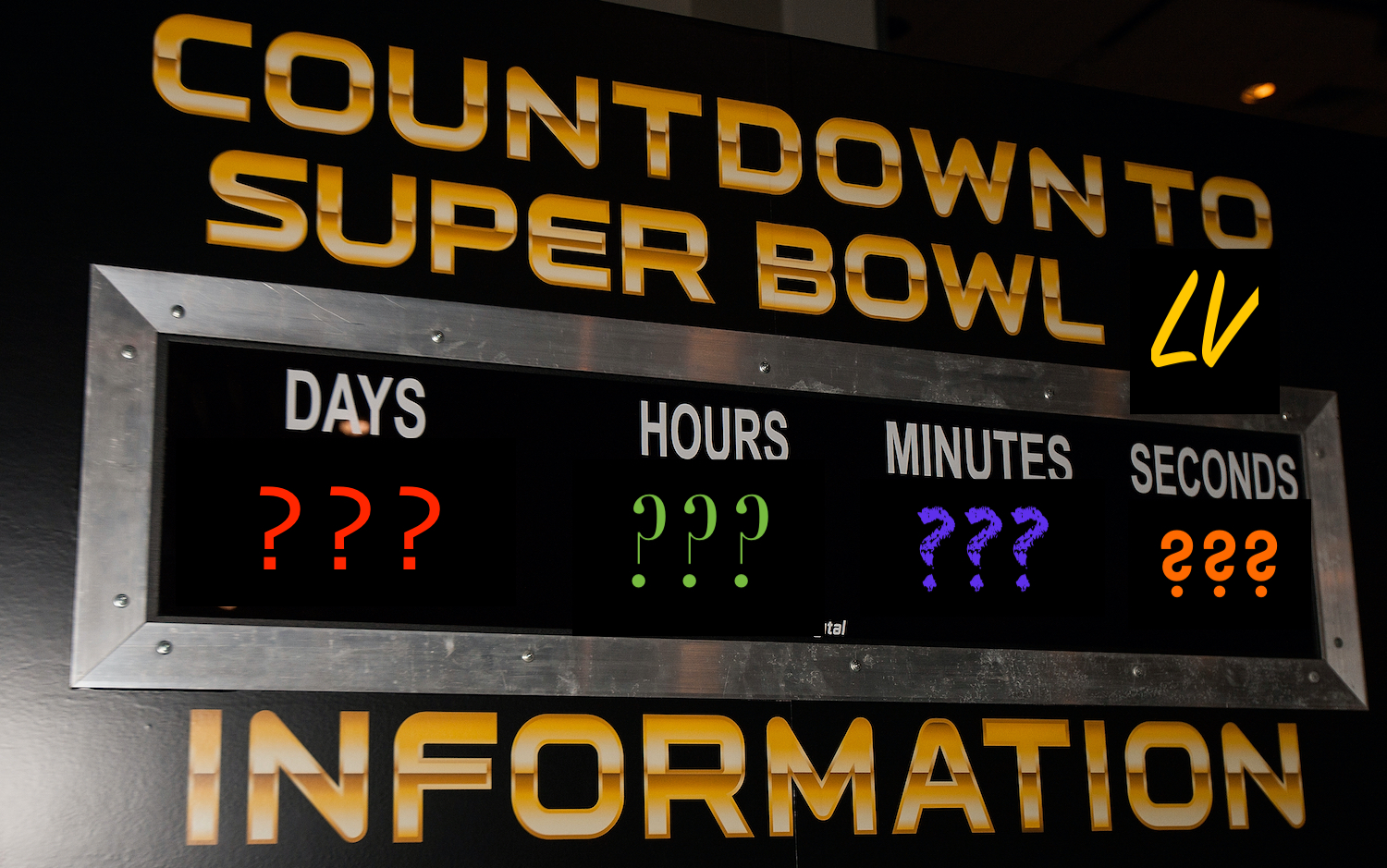 SAN FRANCISCO, CA - FEBRUARY 03: General view of a Super Bowl countdown clock during the NFL Experience exhibition before Super Bowl 50 at the Moscone Center on February 3, 2016 in San Francisco, California. (Photo by Jason O. Watson/Getty Images)
