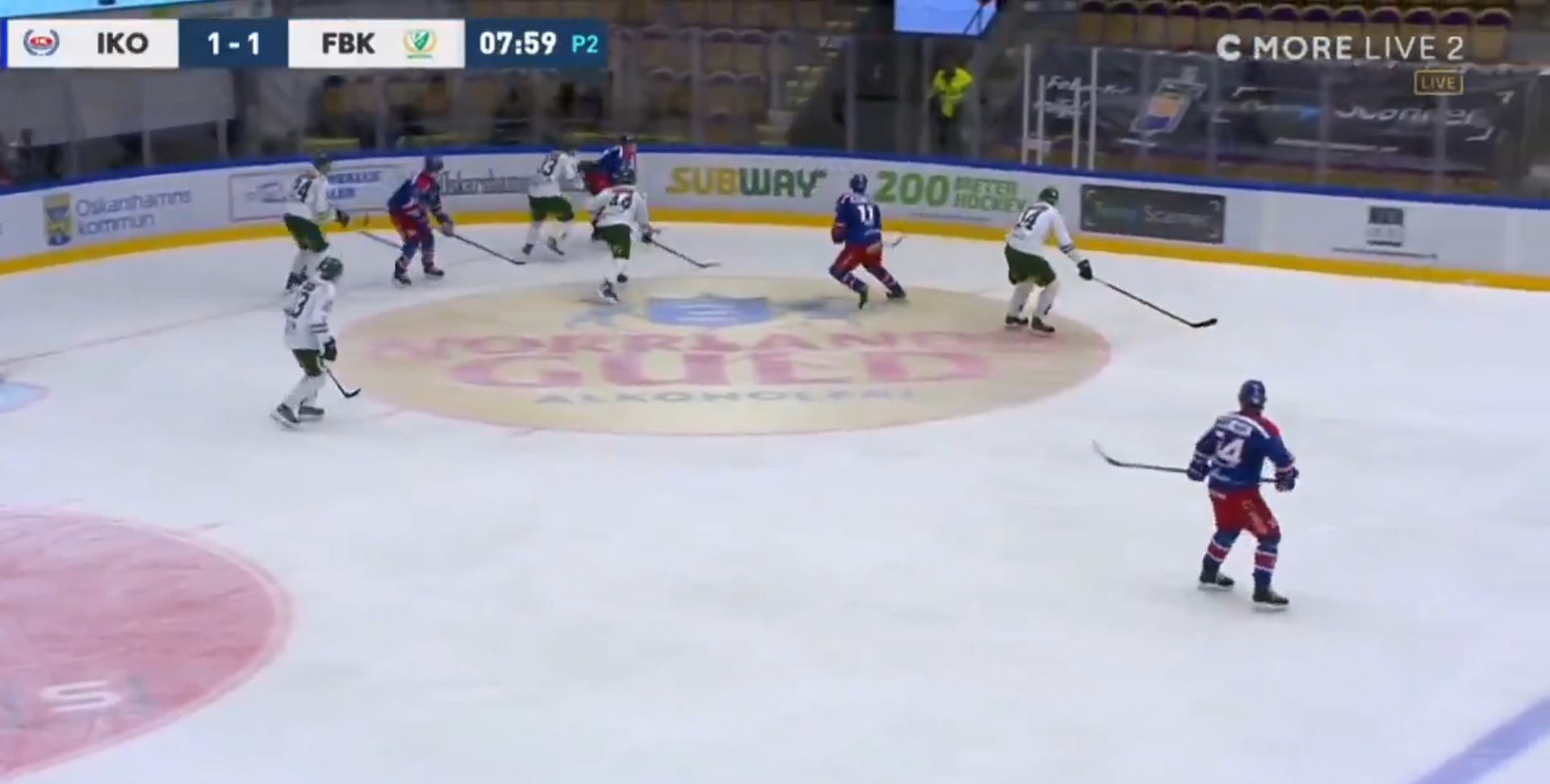 screenshot of a swedish hockey broadcast