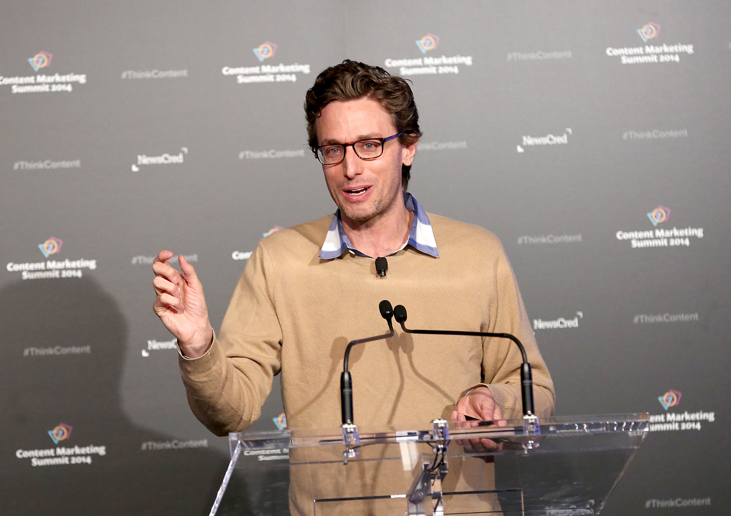 Jonah Peretti, CEO, Buzzfeed speaks at NewsCred's Content Marketing Summit at Metropolitan Pavilion on September 18, 2014 in New York City.