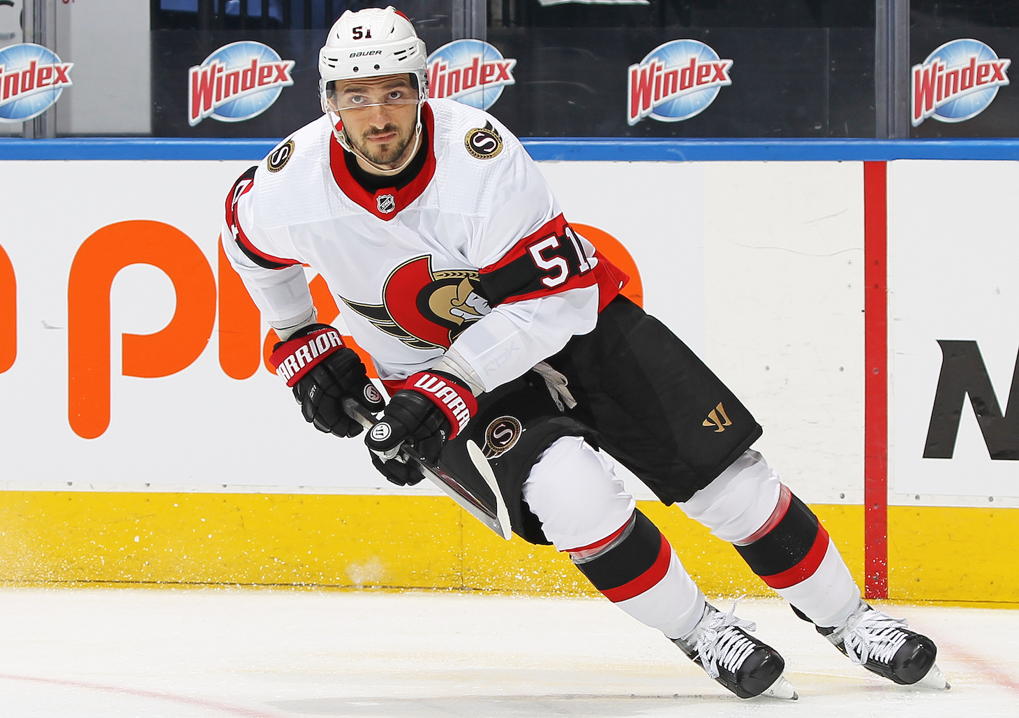 TORONTO, ON - FEBRUARY 15: Artem Anisimov #51 of the Ottawa Senators skates against the Toronto Maple Leafs during an NHL game at Scotiabank Arena on February 15, 2021 in Toronto, Ontario, Canada. The Senators defeated the Maple Leafs 6-5 in overtime. (Photo by Claus Andersen/Getty Images) *** Local Caption *** Artem Anisimov