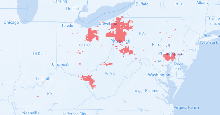 The Armstrong coverage area.