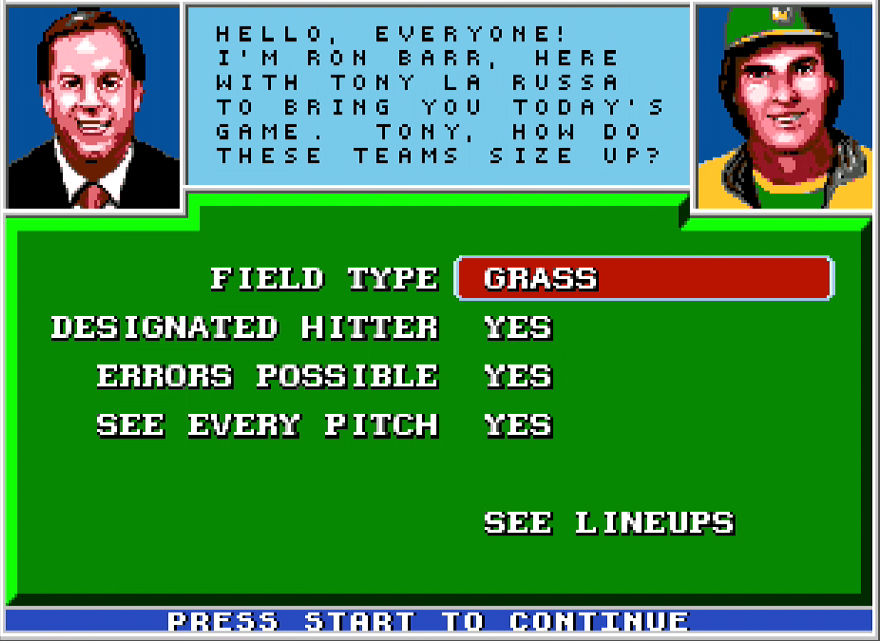 Tony Larussa Baseball [Sega Genesis]