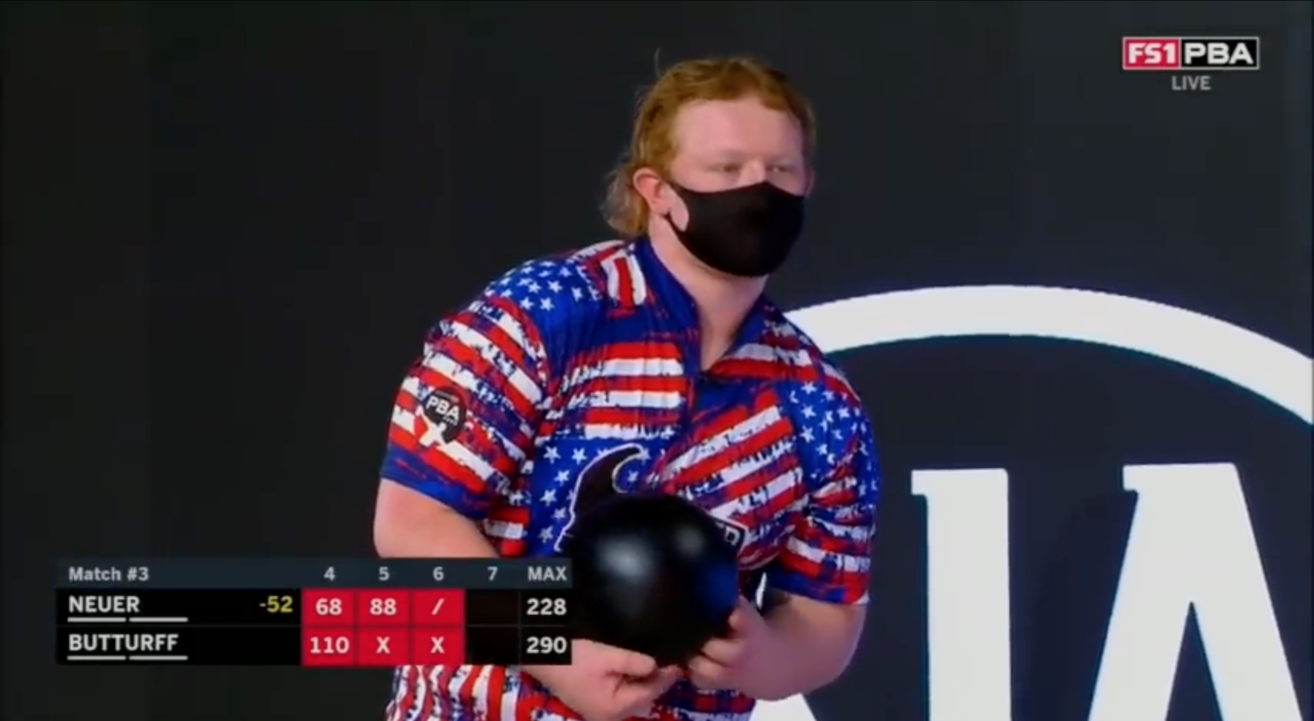 Anthony Neuer, an 18-year-old bowler, right before he hits a 7-10 split.