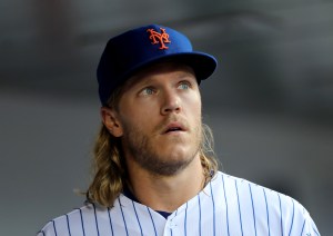 Noah Syndergaard, seen here thinking about some different things.