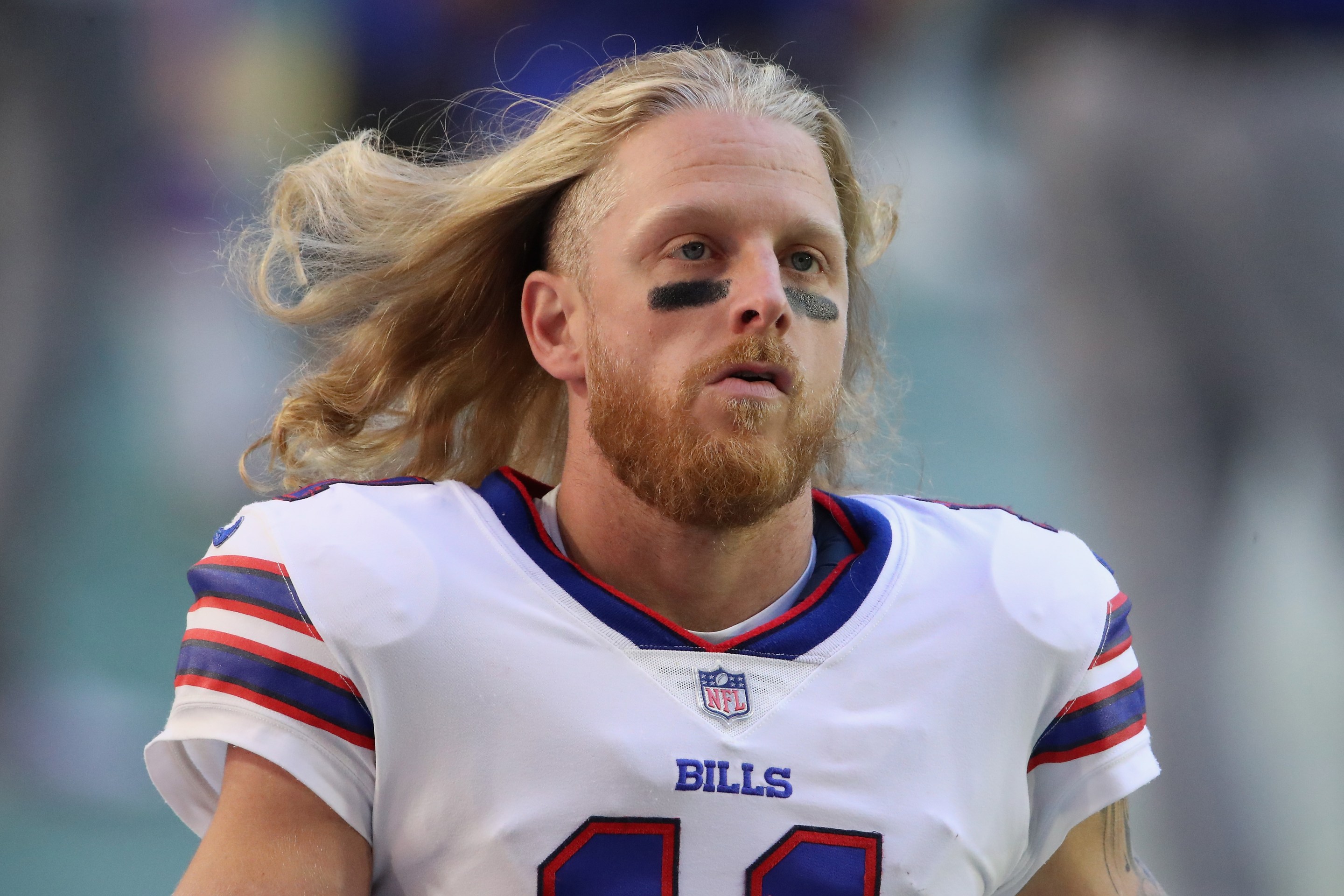 Cole Beasley looks super intense and tough.