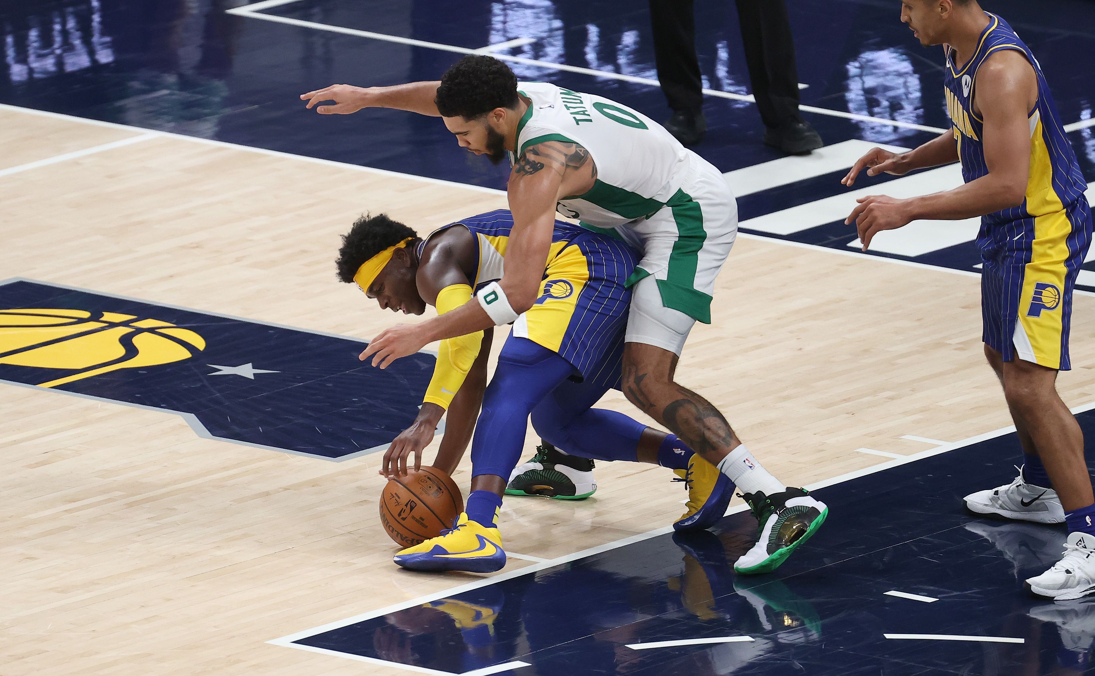 The Celtics and Pacers play basketball, poorly.