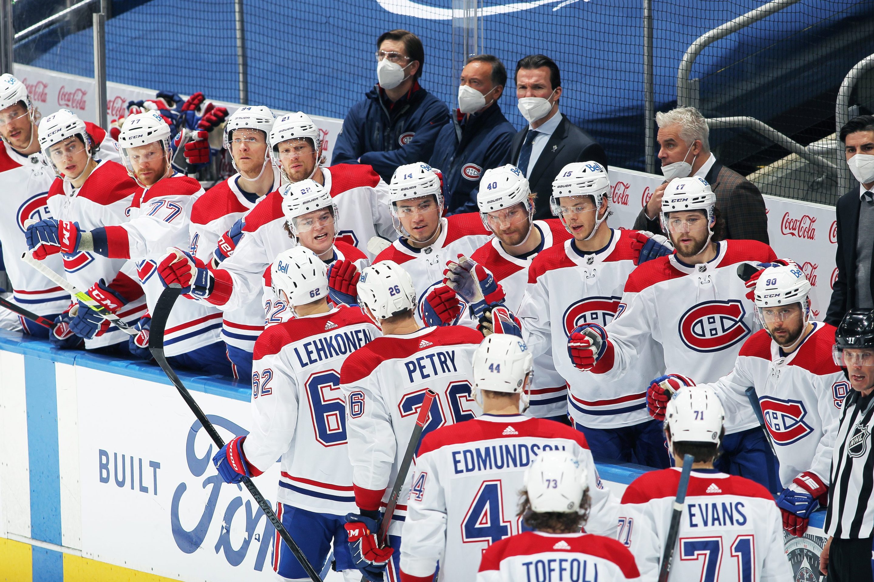 Montreal Canadiens celebrate a goal