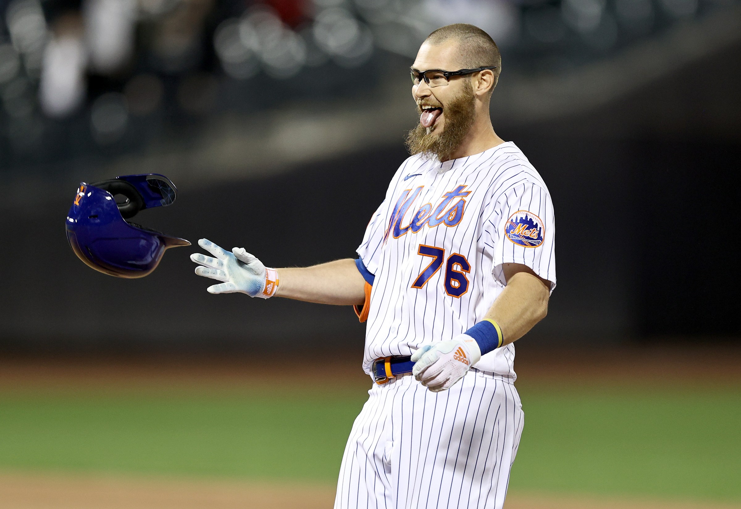 Mets' Patrick Mazeika still waiting for 1st hit, but he's already got a  signature moment 