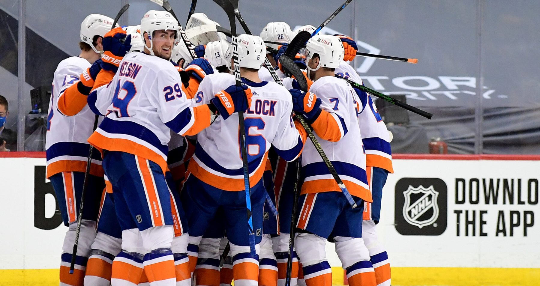 The New York Islanders celebrate