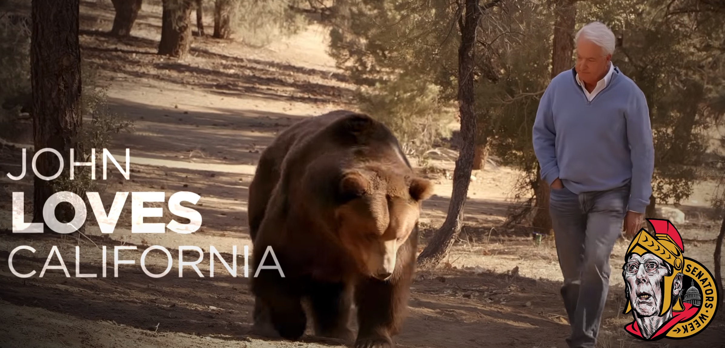 John Cox with a bear