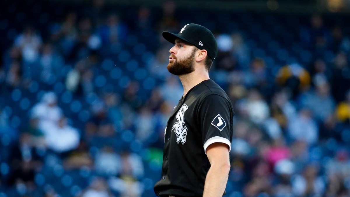 Lucas Giolito looks bummed to have given up a big homer.