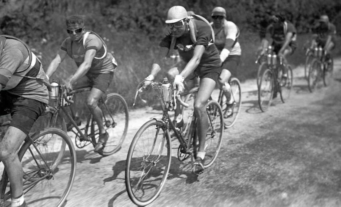French racing cyclist Charles Pelissier rides during the 2nd stage Caen-Dinan of the 24th Tour de France, on July 3, 1930. (Photo credit should read -/AFP via Getty Images)