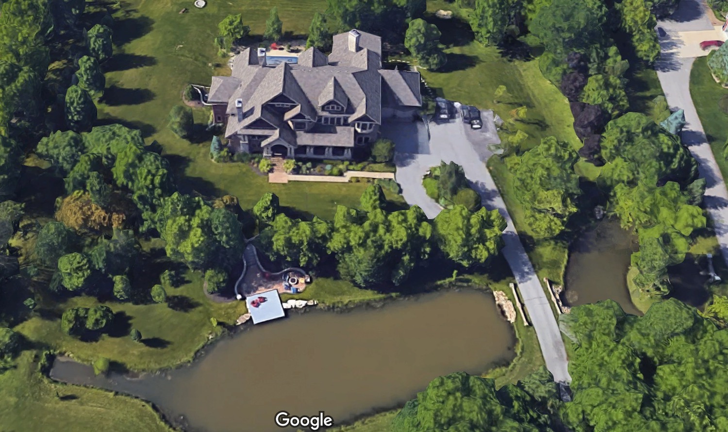 Mike Pence's new house as rendered by Google Maps' 3D imaging.