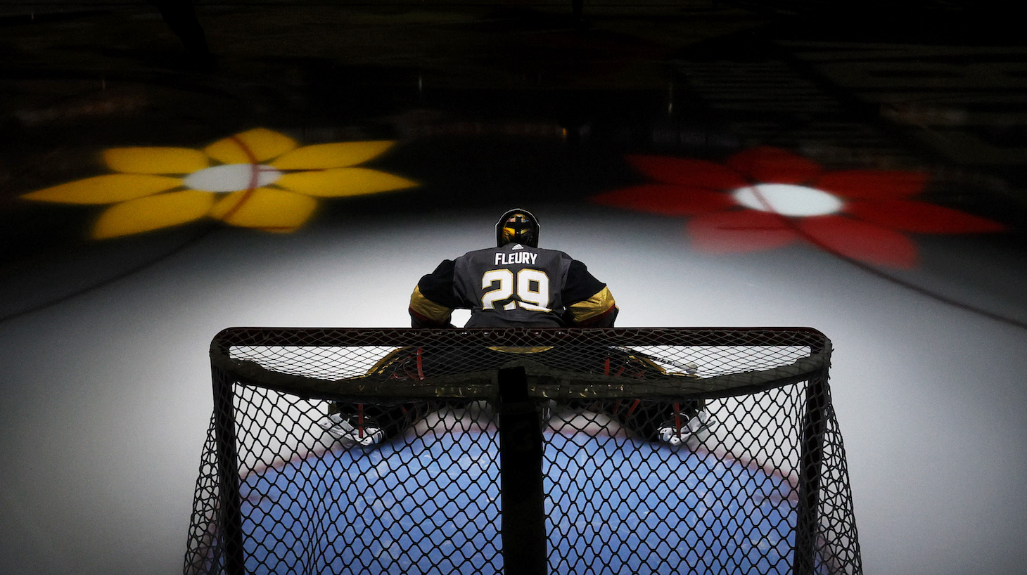 LAS VEGAS, NEVADA - JUNE 22: Marc-Andre Fleury #29 of the Vegas Golden Knights is introduced before Game Five of the Stanley Cup Semifinals during the 2021 Stanley Cup Playoffs against the Montreal Canadiens at T-Mobile Arena on June 22, 2021 in Las Vegas, Nevada. The Canadiens defeated the Golden Knights 4-1. (Photo by Ethan Miller/Getty Images)