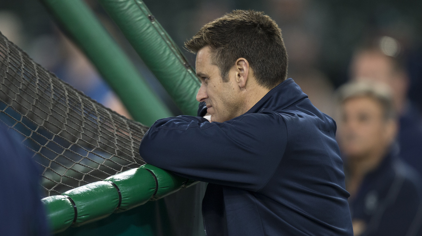 SEATTLE, WA - JUNE 11: Seattle Mariners general manager Jerry Dipoto watches batting practice before a game between the Texas Rangers and the Seattle Mariners at Safeco Field on June 11, 2016 in Seattle, Washington. The Rangers won the game 2-1 in eleven innings. (Photo by Stephen Brashear/Getty Images)