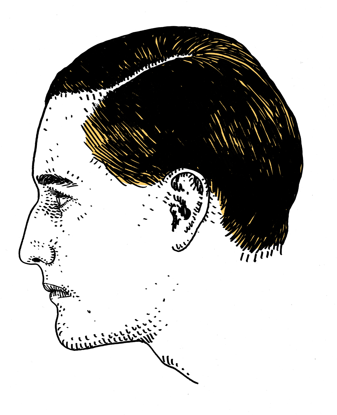 Adam Villacin's illustration of German tennis star Gottfried von Cramm
