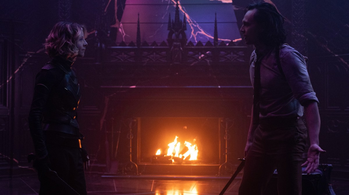 Sylvie (Sophia Di Martino) and Loki (Tom Hiddleston) in Marvel Studios' LOKI